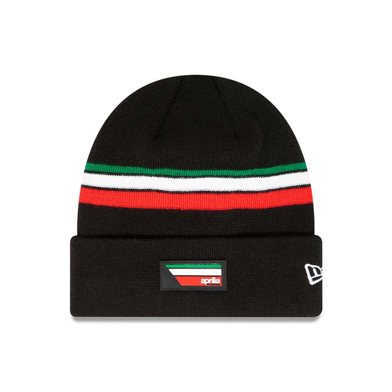 Black New Era Aprilia Tricolour Cuff Beanie Hat Knit | YPNZ07231