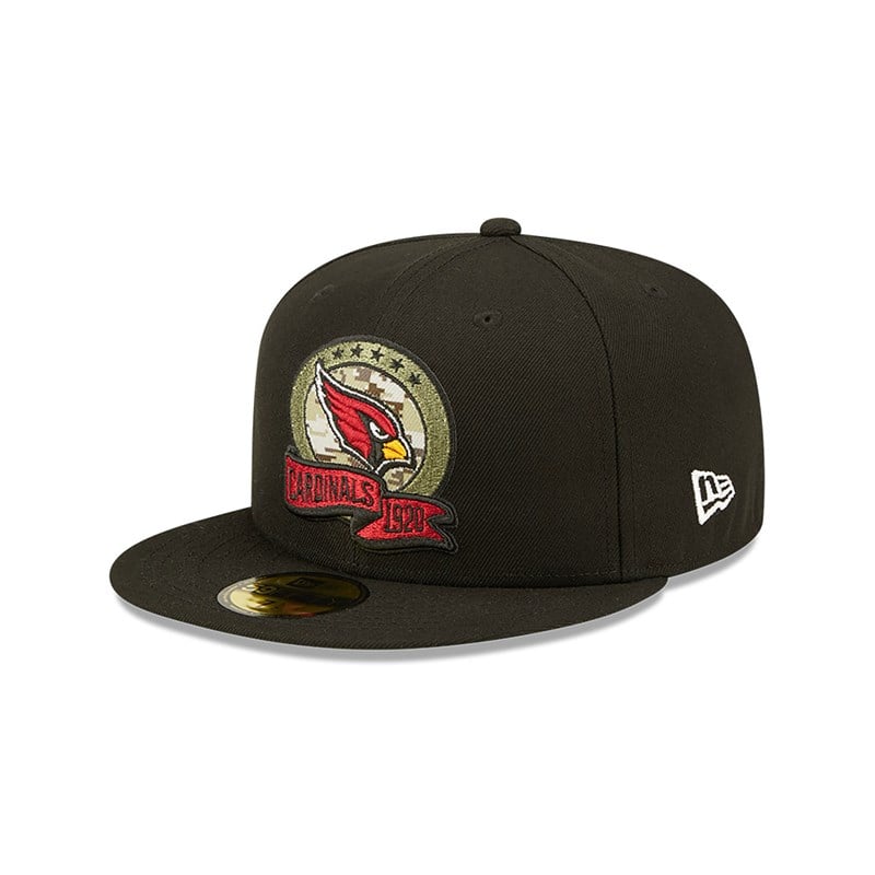 Black New Era Arizona Cardinals NFL Salute To Service Fitted Cap 59fifty | LSOU98501