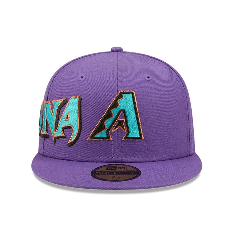 Black New Era Arizona Diamondbacks MLB Side Split Fitted Cap 59fifty | REML18057