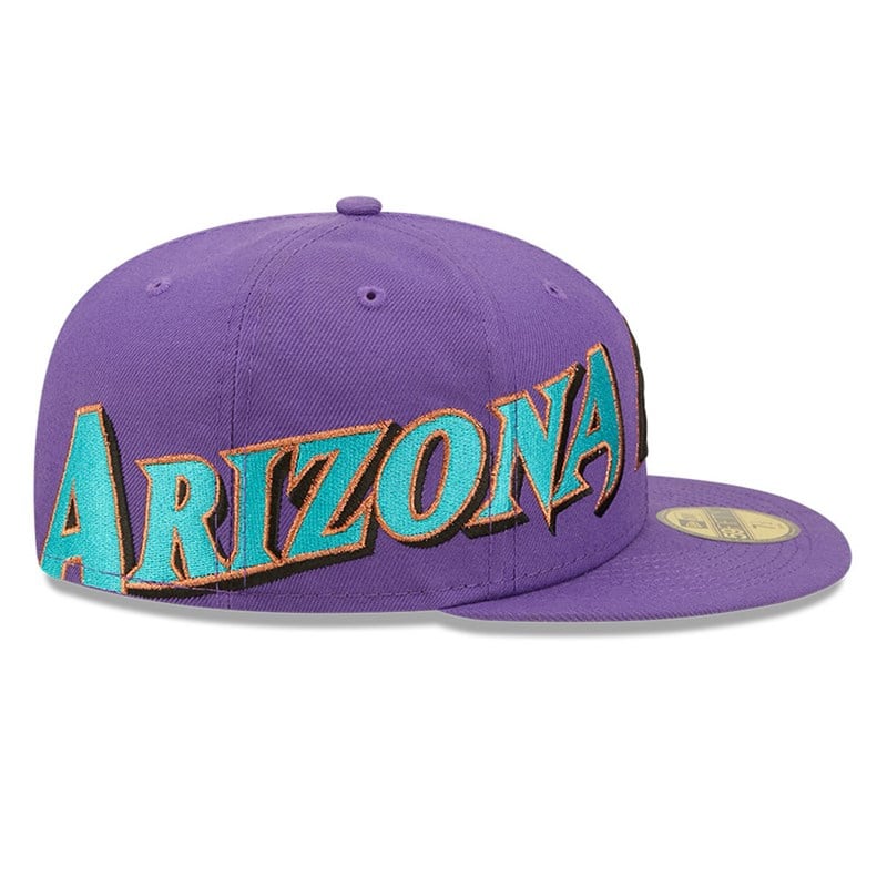 Black New Era Arizona Diamondbacks MLB Side Split Fitted Cap 59fifty | REML18057