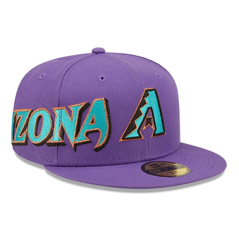 Black New Era Arizona Diamondbacks MLB Side Split Fitted Cap 59fifty | REML18057