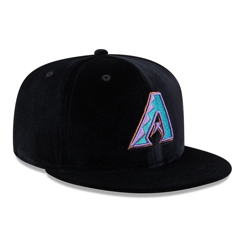 Black New Era Arizona Diamondbacks Velvet Fitted Cap 59fifty | LEJC28436