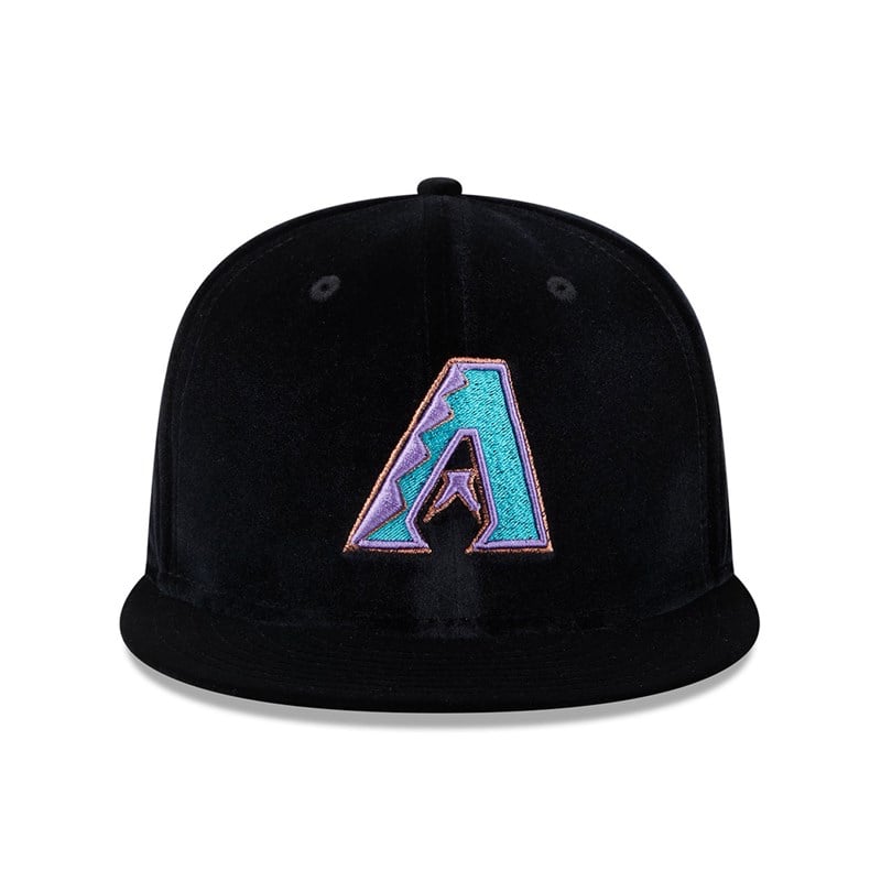 Black New Era Arizona Diamondbacks Velvet Fitted Cap 59fifty | LEJC28436