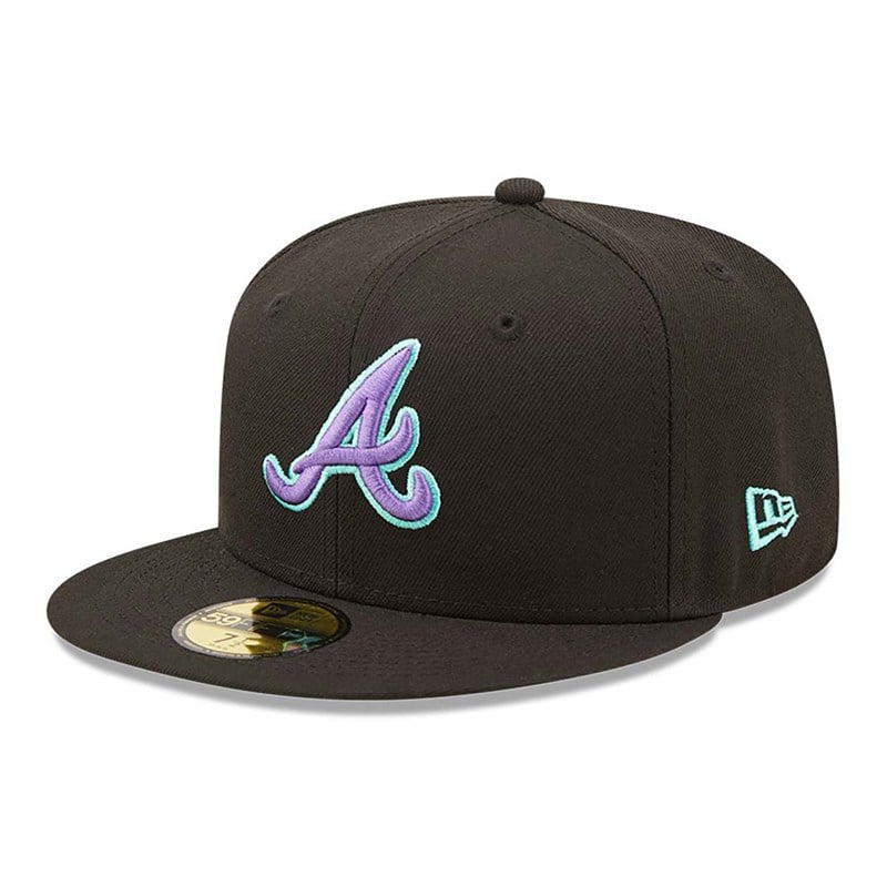 Black New Era Atlanta Braves And Tint Fitted Cap 59fifty | SXPZ76901