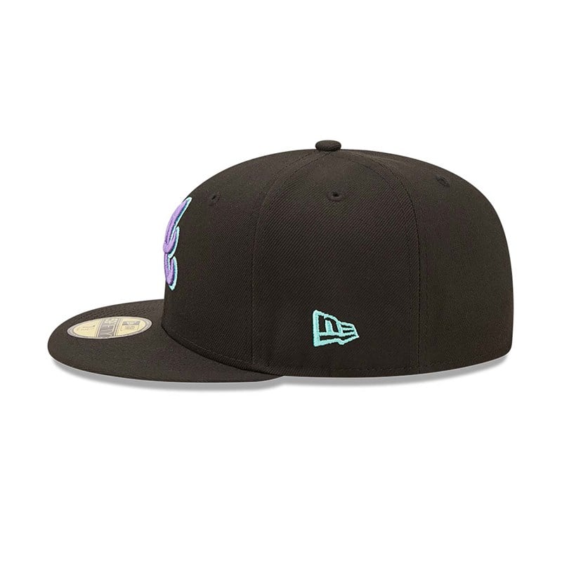 Black New Era Atlanta Braves And Tint Fitted Cap 59fifty | SXPZ76901