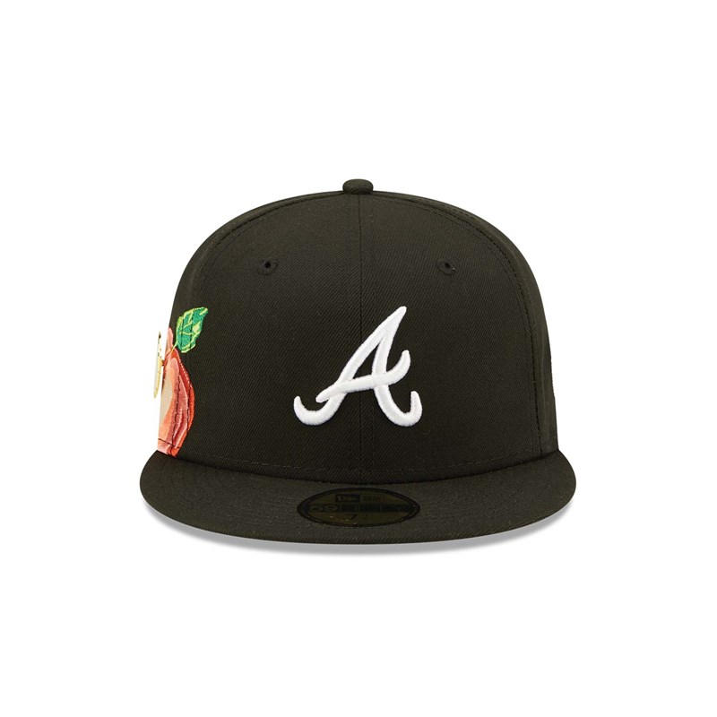 Black New Era Atlanta Braves Fruit Fitted Cap 59fifty | FUDJ97584