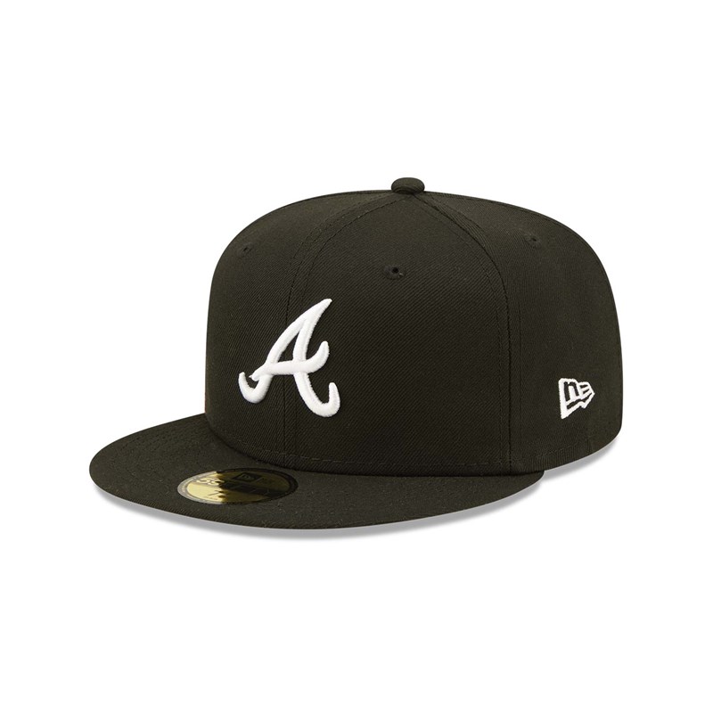 Black New Era Atlanta Braves Fruit Fitted Cap 59fifty | FUDJ97584