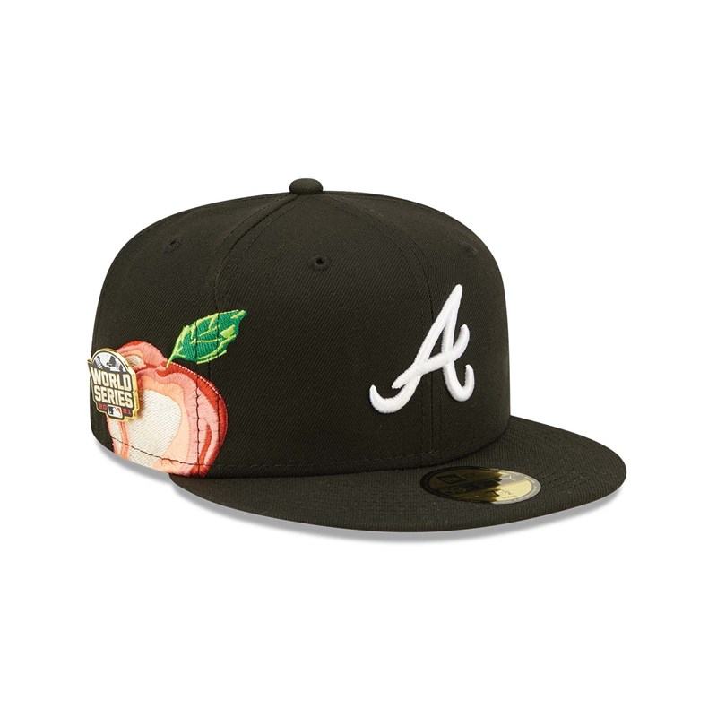 Black New Era Atlanta Braves Fruit Fitted Cap 59fifty | FUDJ97584