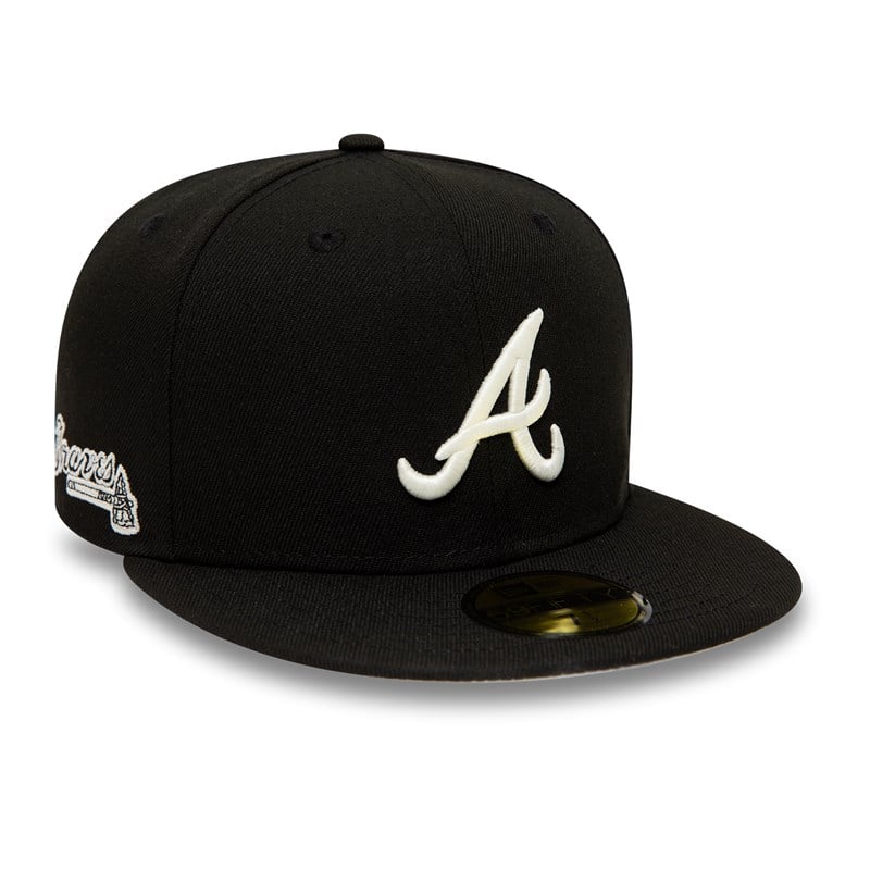 Black New Era Atlanta Braves Glow In The Fitted Cap 59fifty | TPBU09245