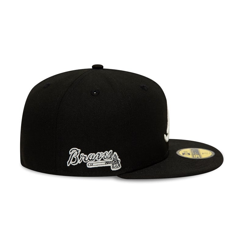 Black New Era Atlanta Braves Glow In The Fitted Cap 59fifty | TPBU09245