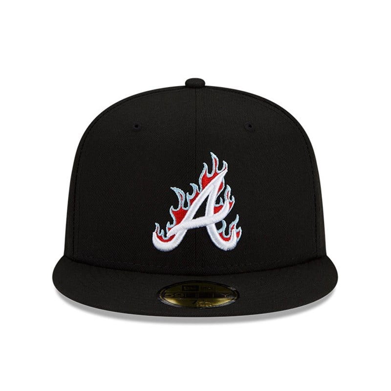 Black New Era Atlanta Braves MLB Team Fire Cap 59fifty | GQNV46920