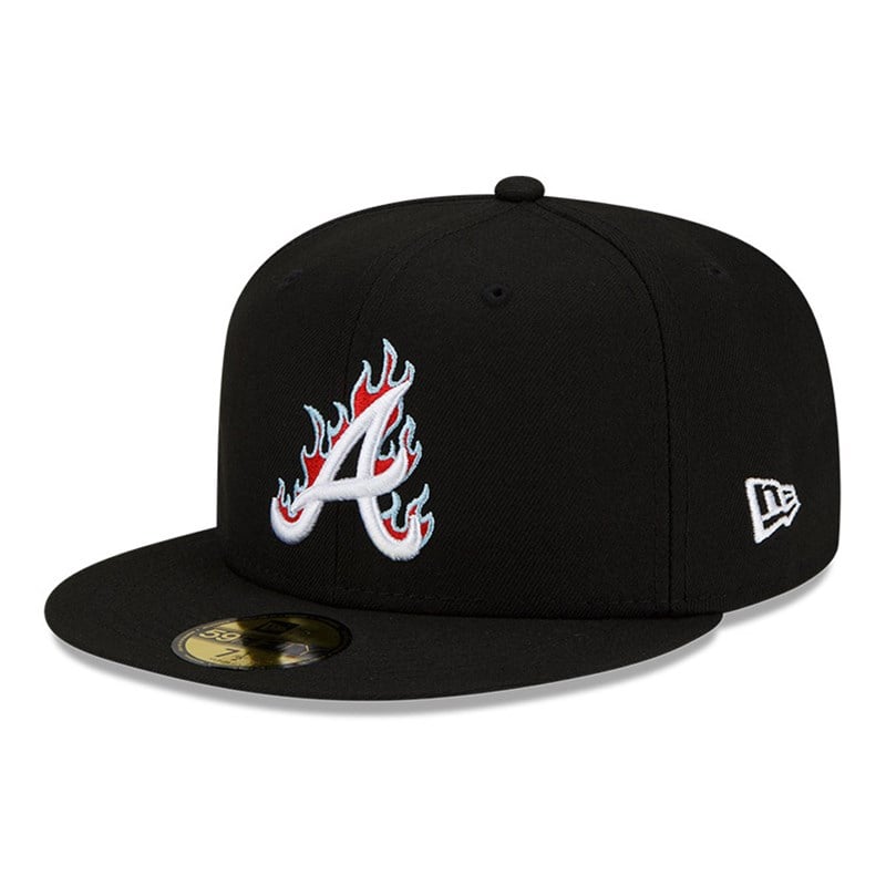 Black New Era Atlanta Braves MLB Team Fire Cap 59fifty | GQNV46920