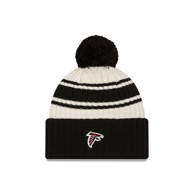 Black New Era Atlanta Falcons NFL Sideline Beanie Hat Knit | OVLE13607