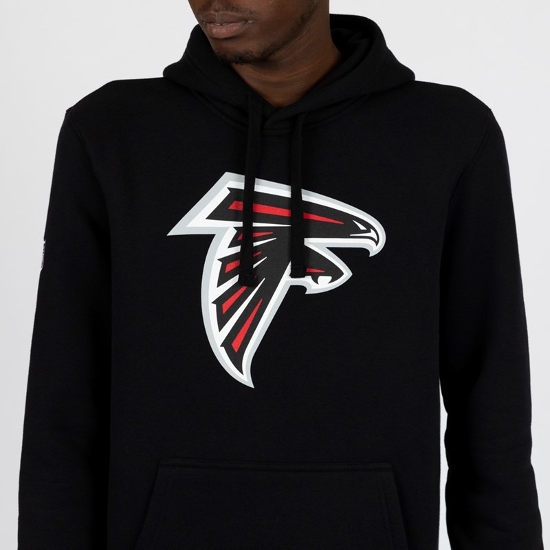 Black New Era Atlanta Falcons Pullover Team Logo Hoodie | HUBO36294