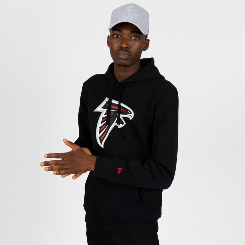 Black New Era Atlanta Falcons Pullover Team Logo Hoodie | HUBO36294