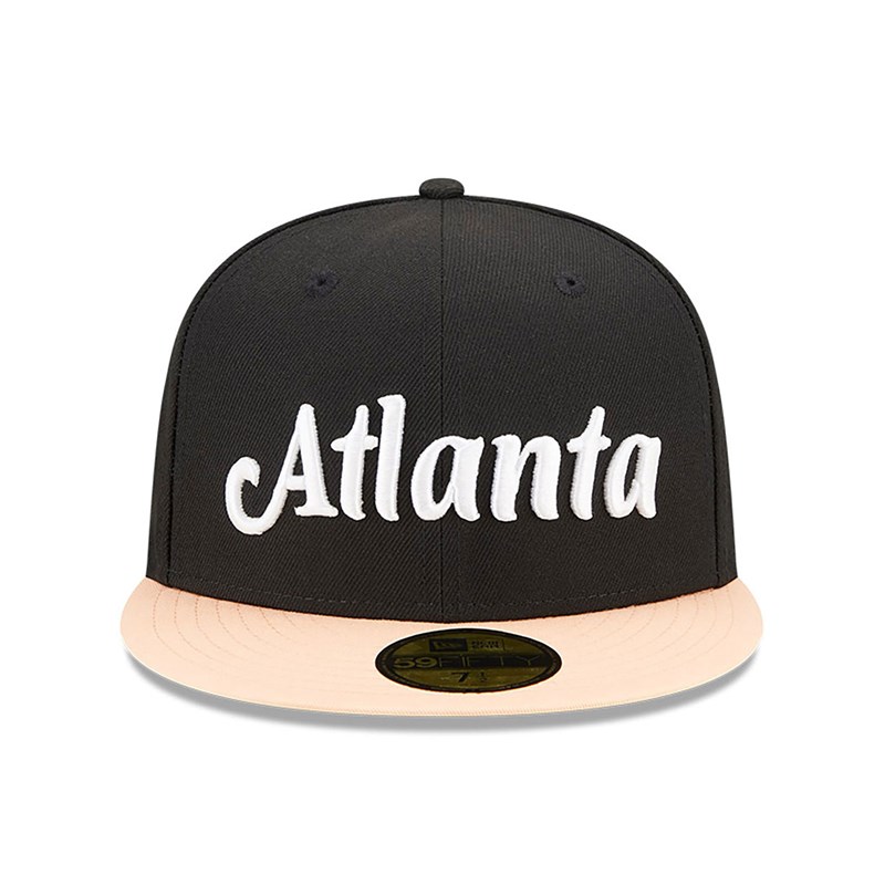 Black New Era Atlanta Hawks Authentics City Edition Fitted Cap 59fifty | BJNM45280