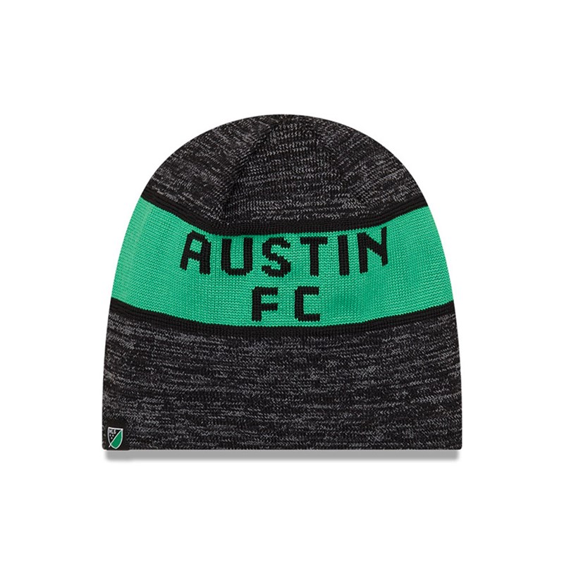 Black New Era Austin Fc Mls Kick Off Beanie Hat Knit | OAUN13094