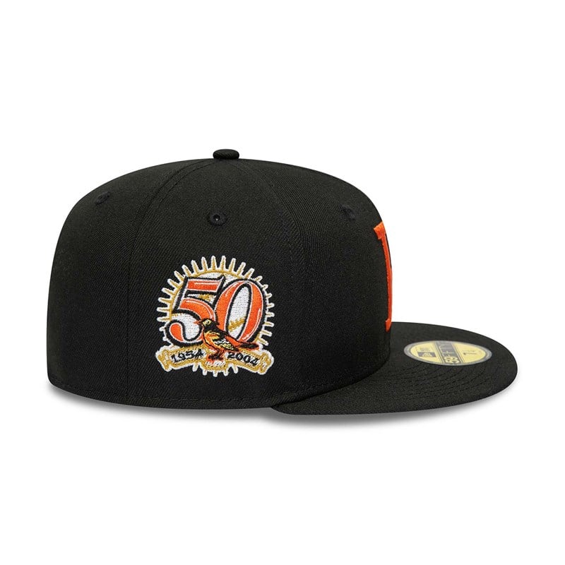 Black New Era Baltimore Orioles 50th Anniversary Fitted Cap 59fifty | KAIQ31620