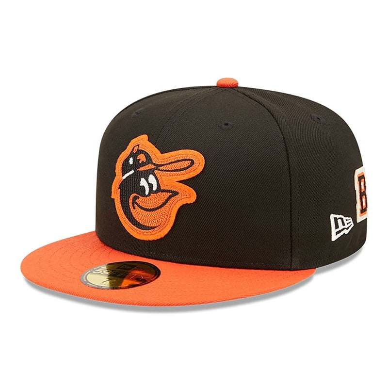 Black New Era Baltimore Orioles Ne Letterman Fitted Cap 59fifty | BILP40365