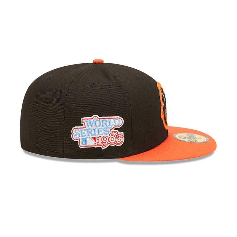 Black New Era Baltimore Orioles Ne Letterman Fitted Cap 59fifty | BILP40365