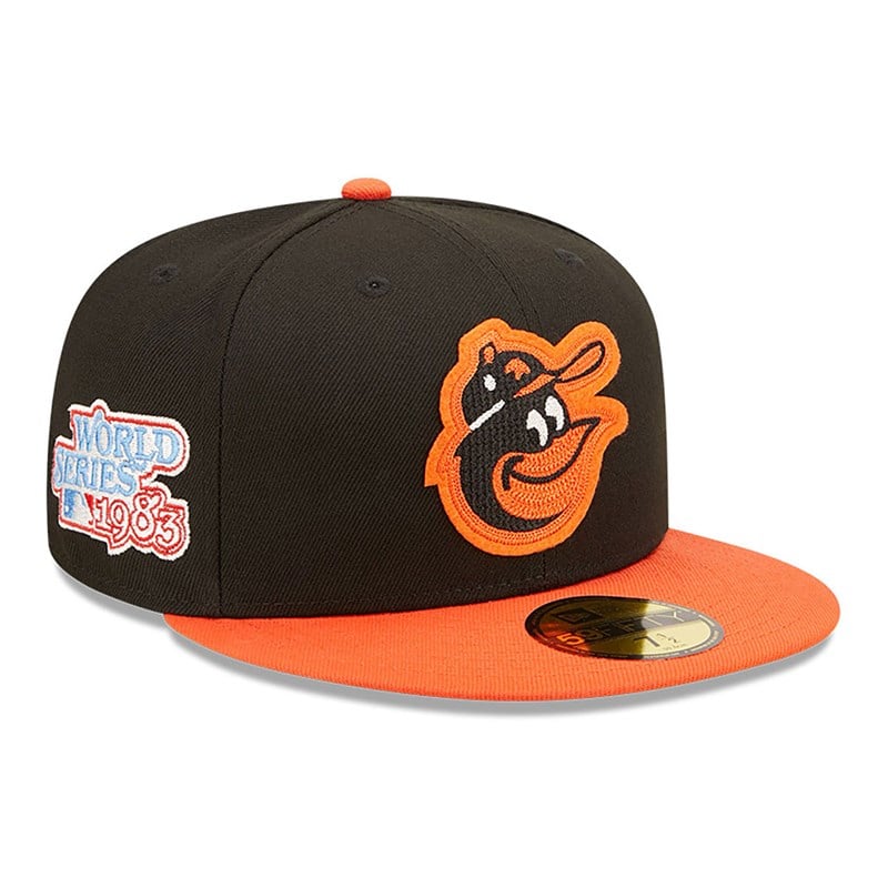 Black New Era Baltimore Orioles Ne Letterman Fitted Cap 59fifty | BILP40365