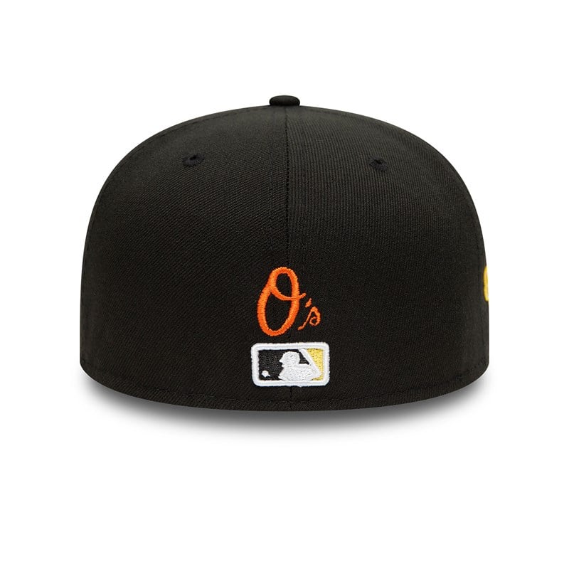 Black New Era Baltimore Orioles Side Patch Bloom Fitted Cap 59fifty | NVDM95728