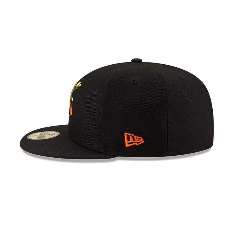 Black New Era Baltimore Orioles Side Patch Bloom Fitted Cap 59fifty | NVDM95728