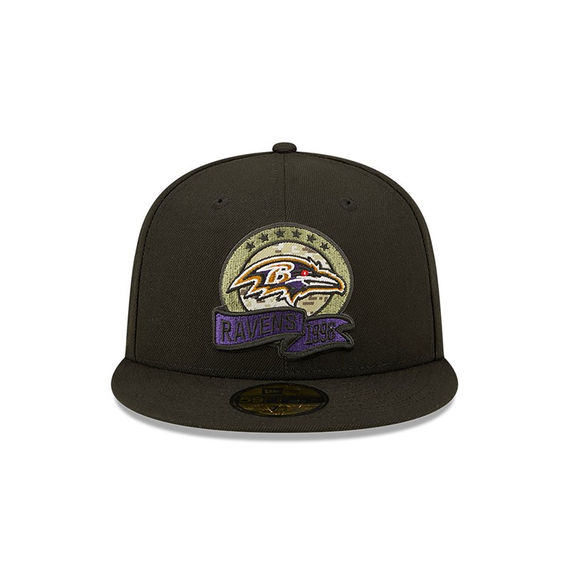 Black New Era Baltimore Ravens NFL Salute To Service Fitted Cap 59fifty | AOJD47359