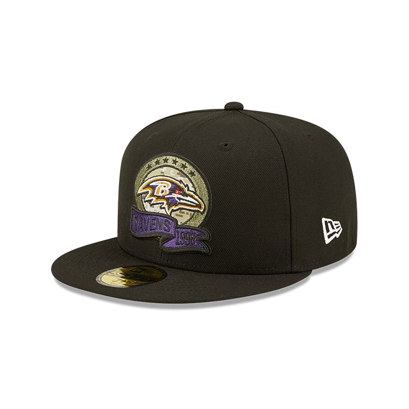 Black New Era Baltimore Ravens NFL Salute To Service Fitted Cap 59fifty | AOJD47359