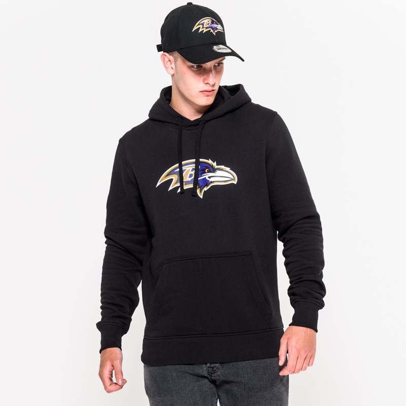 Black New Era Baltimore Ravens Team Logo Hoodie | NDPZ49215