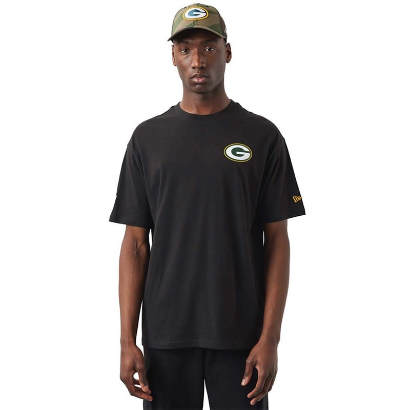 Black New Era Bay Packers NFL Foil T-Shirt | GPUO57064