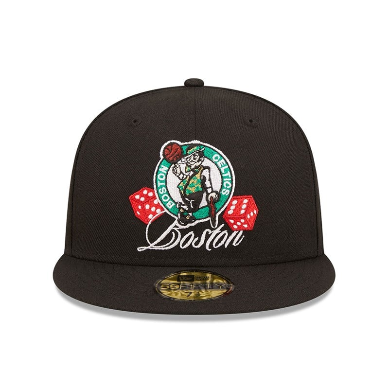 Black New Era Boston Celtics Roller Fitted Cap 59fifty | TVRO15249