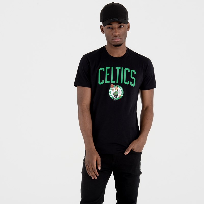 Black New Era Boston Celtics Team Logo T-Shirt | CVZT56348