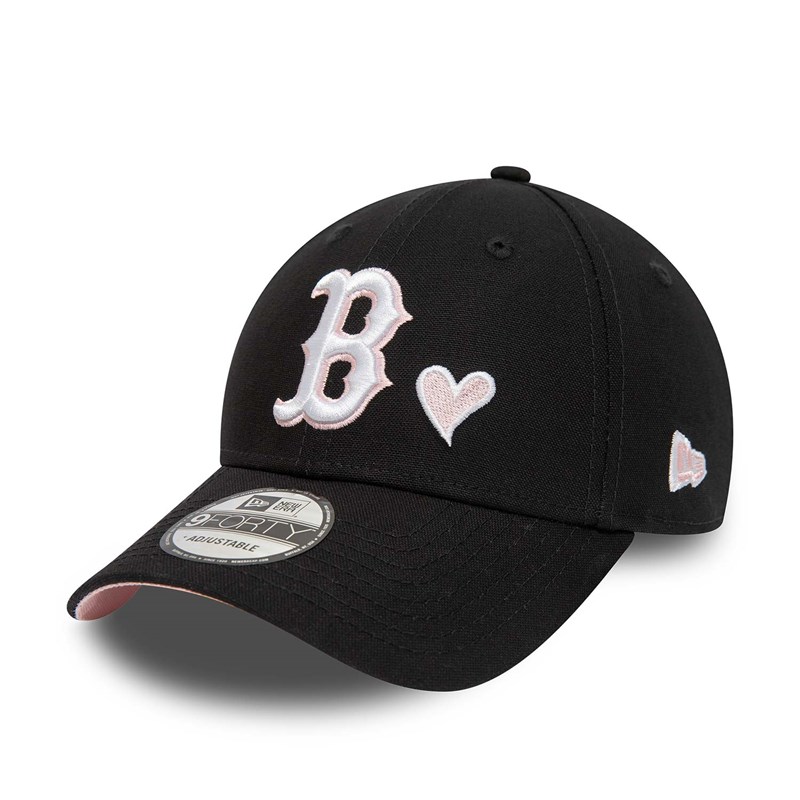 Black New Era Boston Sox Heart Pack Adjustable Cap 9forty | RKYF14809