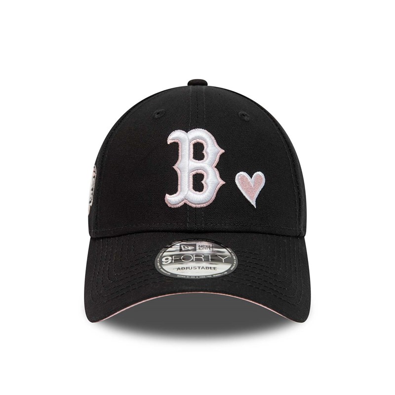 Black New Era Boston Sox Heart Pack Adjustable Cap 9forty | RKYF14809