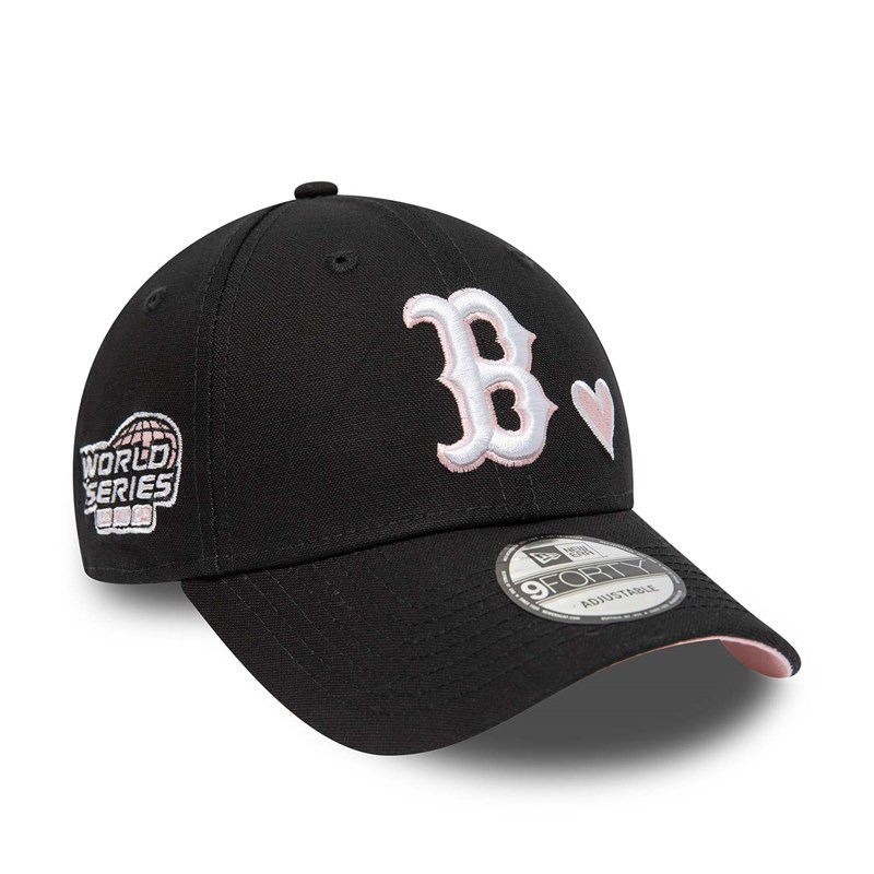 Black New Era Boston Sox Heart Pack Adjustable Cap 9forty | RKYF14809