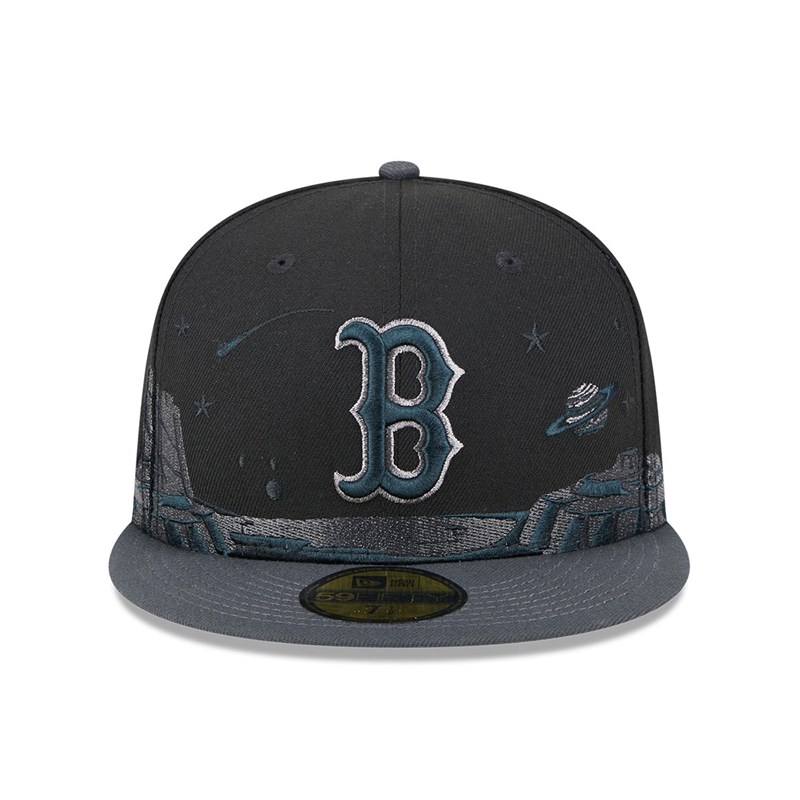 Black New Era Boston Sox Planetary Fitted Cap 59fifty | NBJF56417