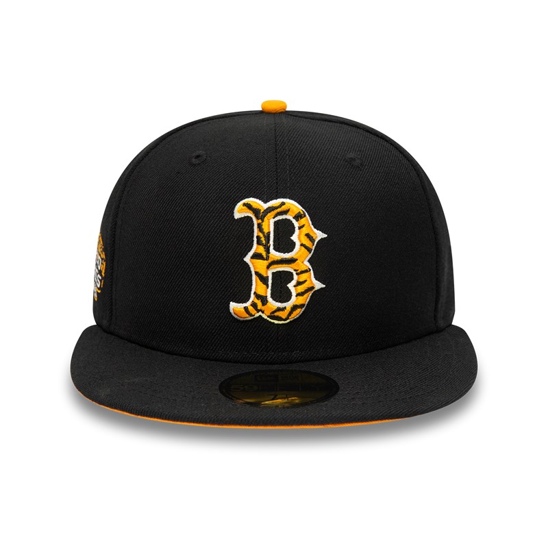 Black New Era Boston Sox Tiger Fill Fitted Cap 59fifty | CNFA89653