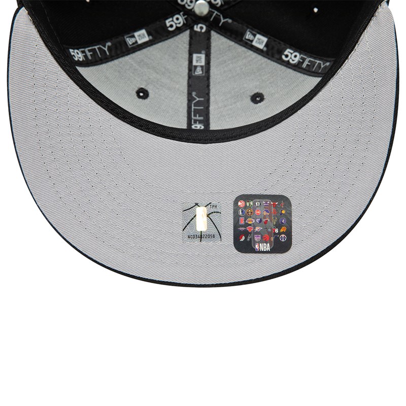 Black New Era Brooklyn Nets Dual Logo Fitted Cap 59fifty | VYPN07431