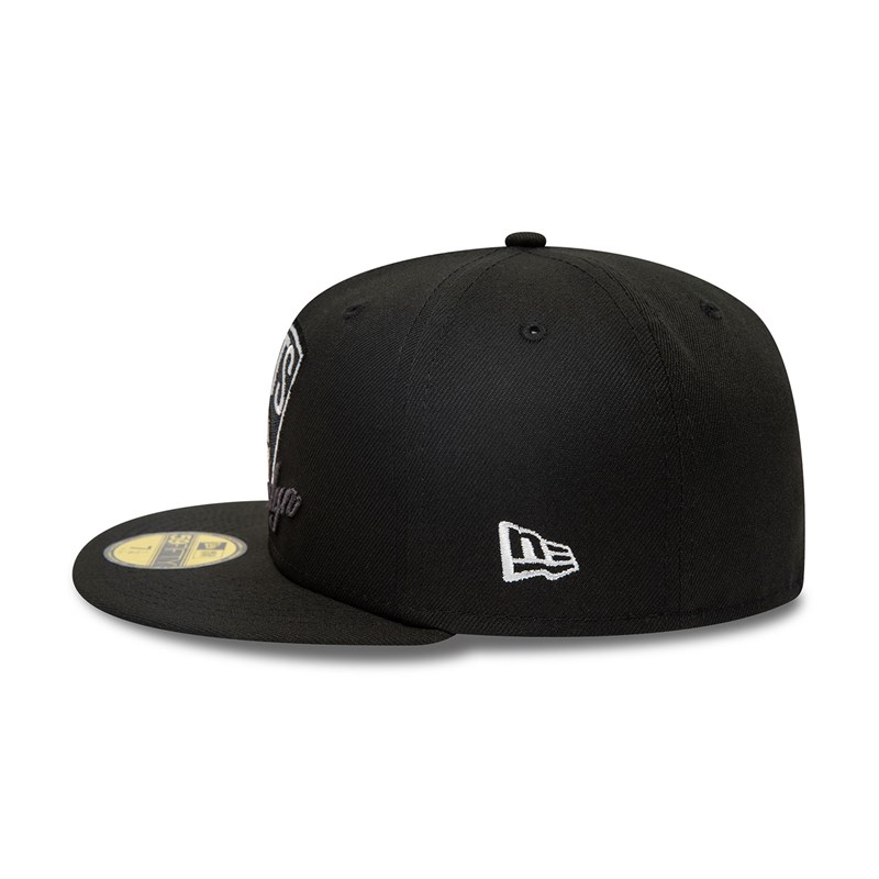 Black New Era Brooklyn Nets Dual Logo Fitted Cap 59fifty | VYPN07431