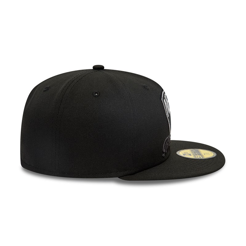 Black New Era Brooklyn Nets Dual Logo Fitted Cap 59fifty | VYPN07431