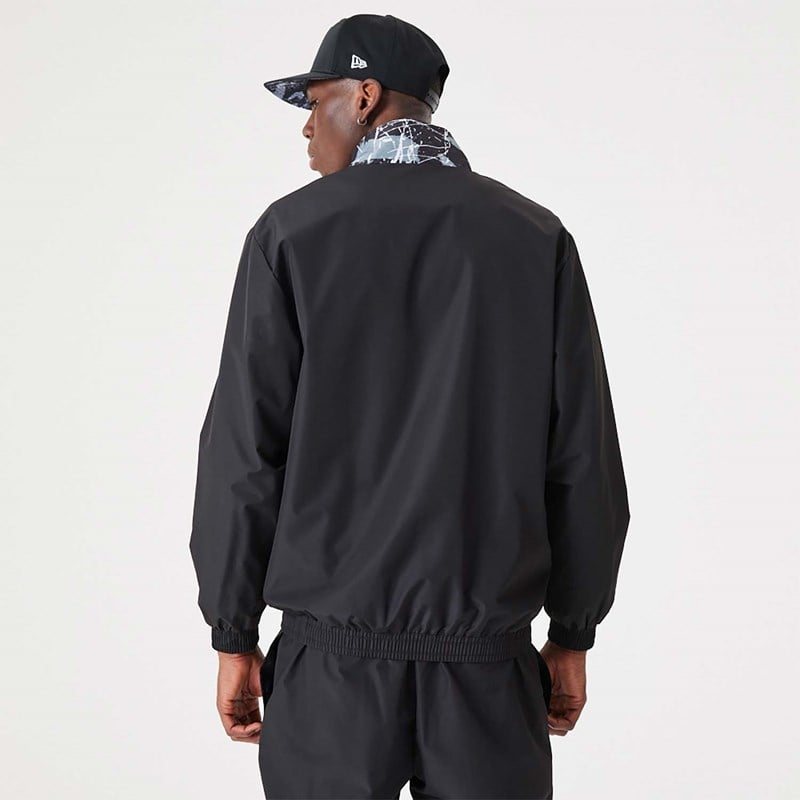 Black New Era Brooklyn Nets NBA All Over Print Track Jacket | DRJU37894