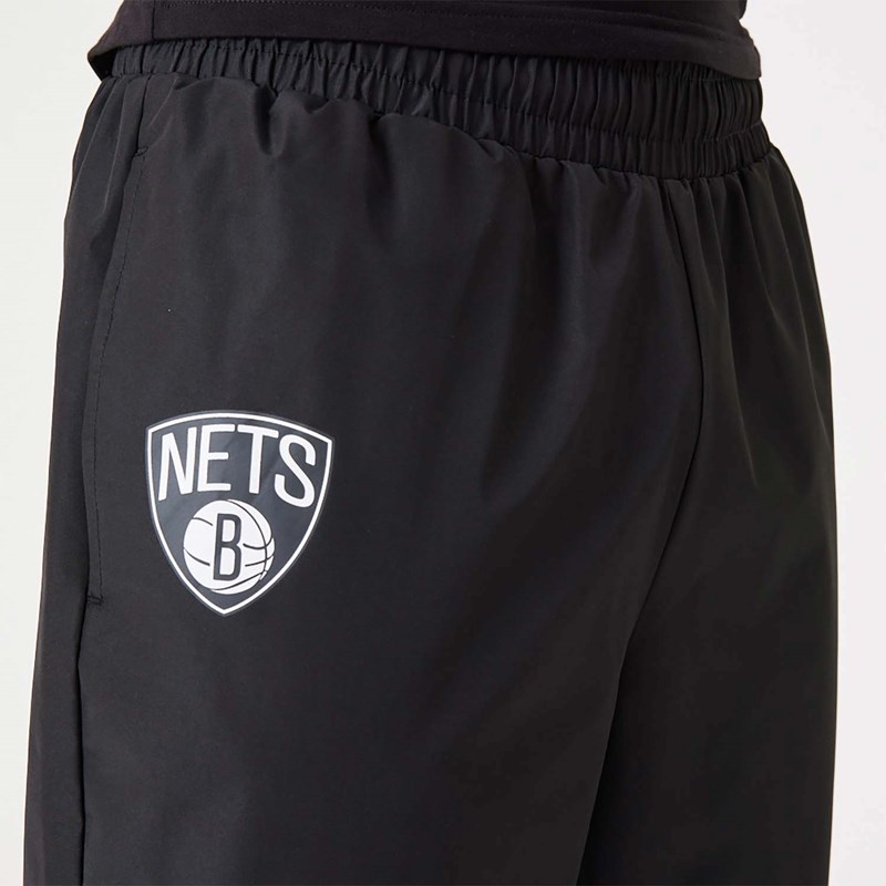 Black New Era Brooklyn Nets NBA All Over Print Panel Joggers | XQAS49857