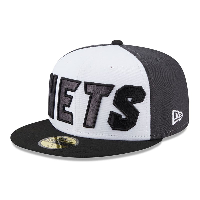 Black New Era Brooklyn Nets NBA Back Half Fitted Cap 59fifty | KNDP21476