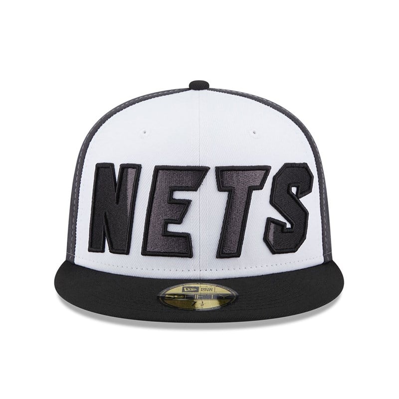 Black New Era Brooklyn Nets NBA Back Half Fitted Cap 59fifty | KNDP21476