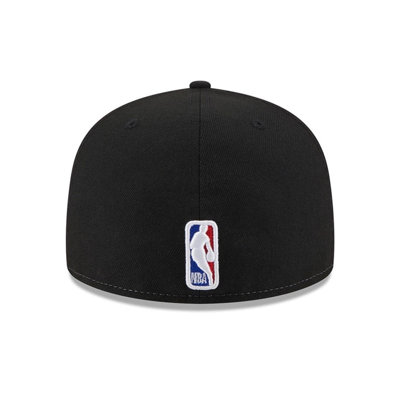 Black New Era Brooklyn Nets NBA Back Half Fitted Cap 59fifty | KNDP21476