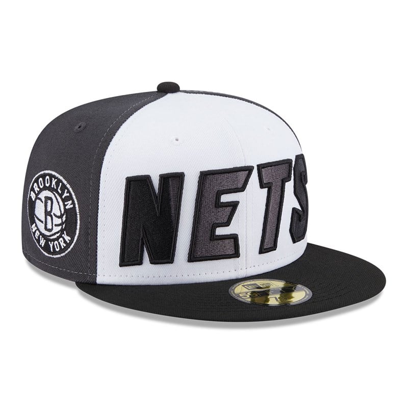 Black New Era Brooklyn Nets NBA Back Half Fitted Cap 59fifty | KNDP21476