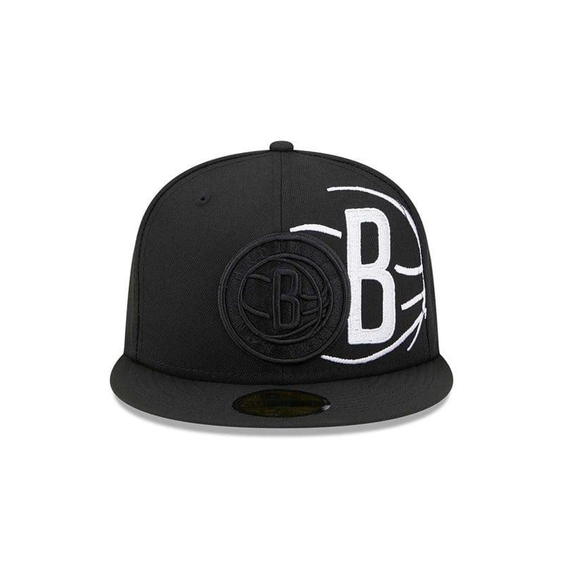 Black New Era Brooklyn Nets NBA Elements Fitted Cap 59fifty | VCZO23046