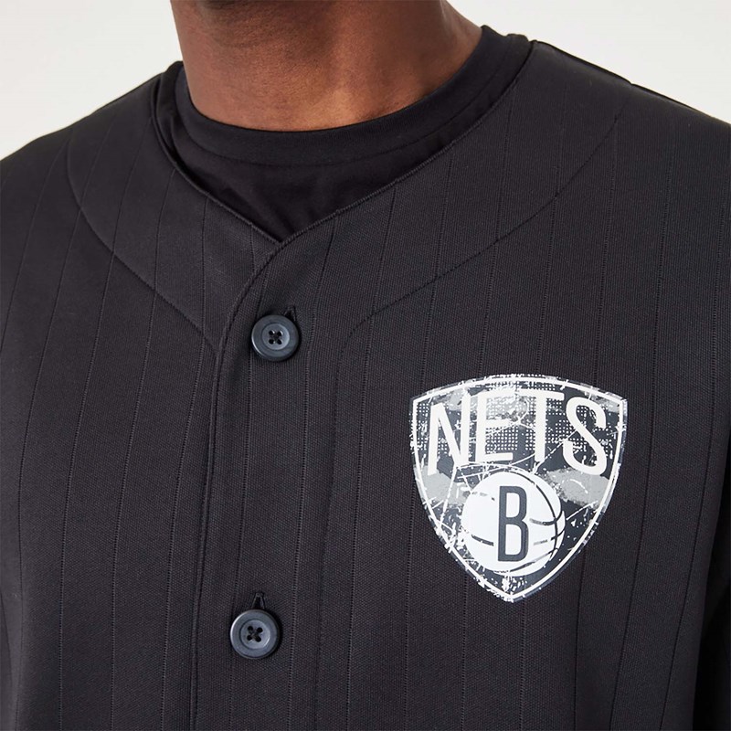 Black New Era Brooklyn Nets NBA Infill Team Logo Jersey T-Shirt | LDMZ07261