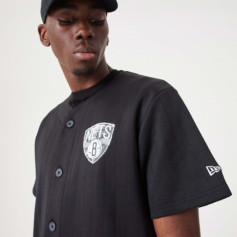 Black New Era Brooklyn Nets NBA Infill Team Logo Jersey T-Shirt | LDMZ07261